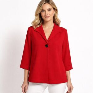 Chico's Jacket Size 2 (12) Chelsea Ottoman Red NWOT